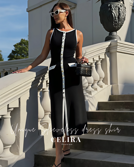 שמלה מכופתרת ללא שרוולים- שיר