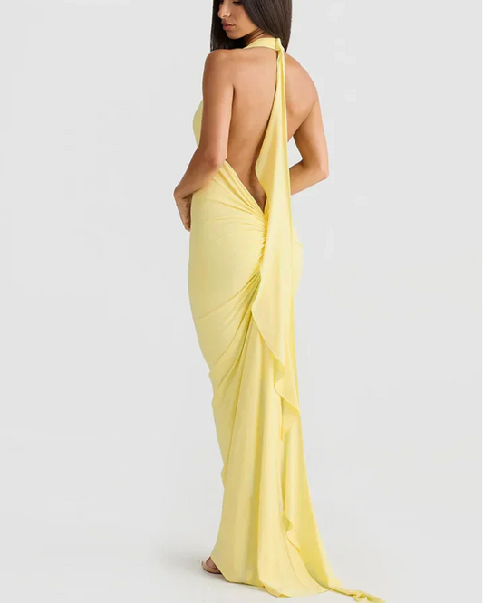 שמלת מחשוף בשילוב פרח- אן