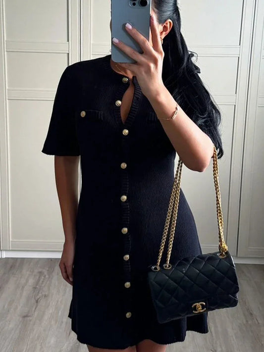 שמלת מיני מכופתרת- אולד מאני