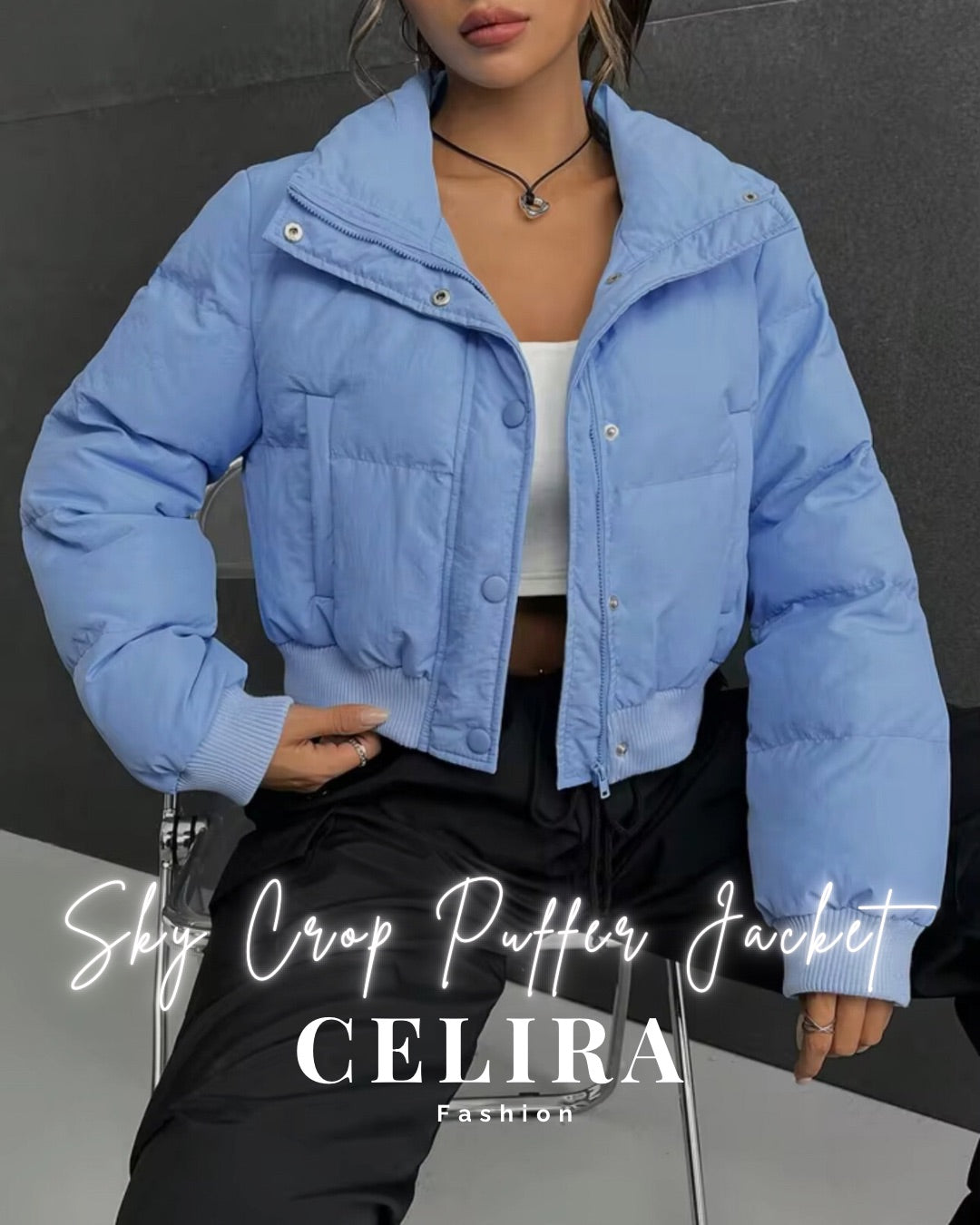 מעיל פוך קרופ – סקיי