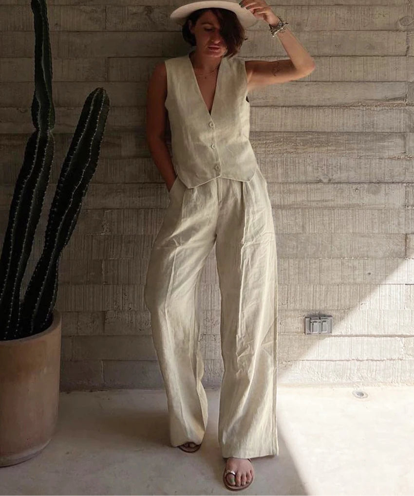 חליפת פשתן-ריזורט