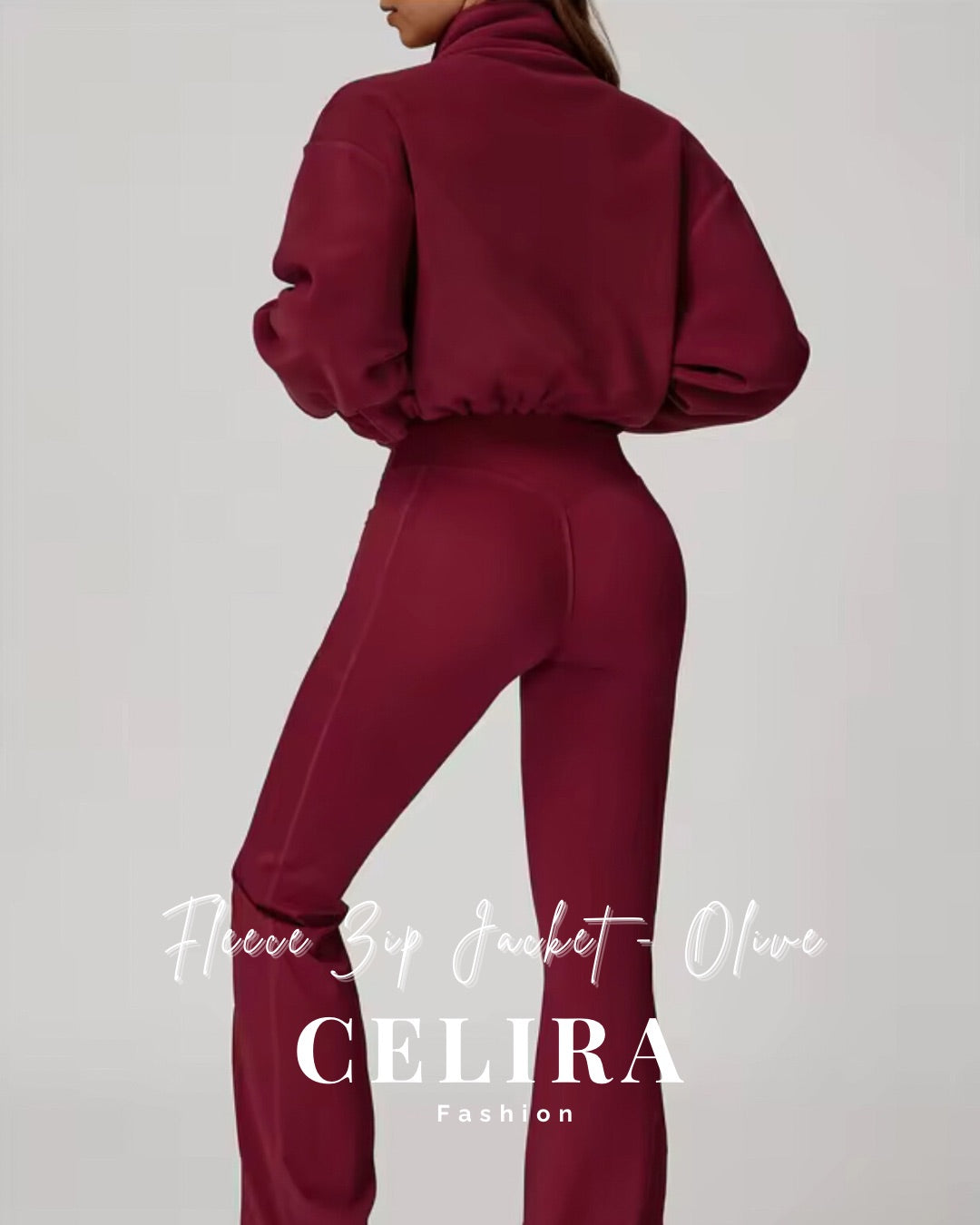 ג׳קט פליז ספורטיבי אוליב