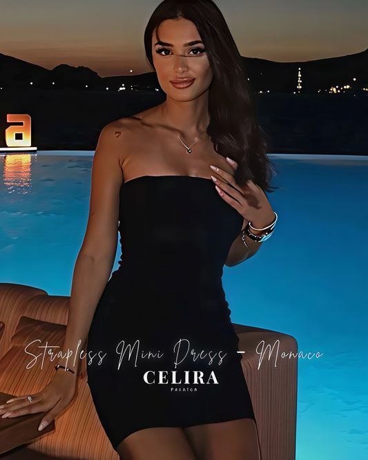 שמלת מיני סטרפלס דגם-מונאקו