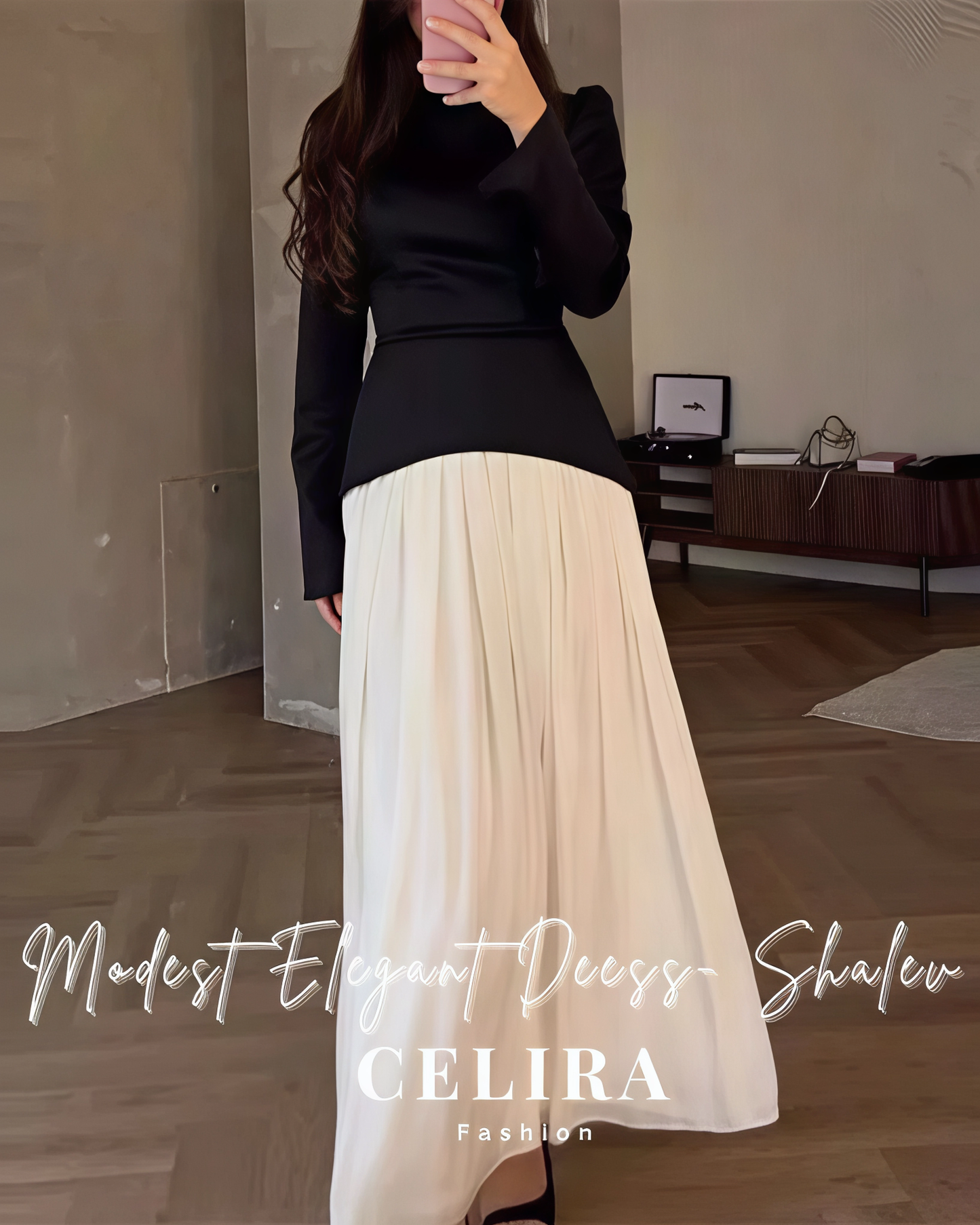 שמלה אלגנטית צנועה - שלו