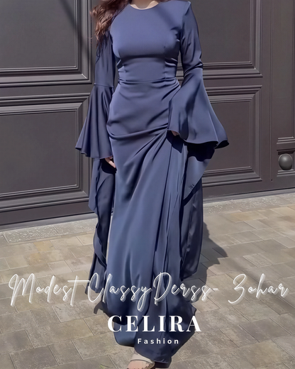 שמלה צנועה קלאסית - זוהר