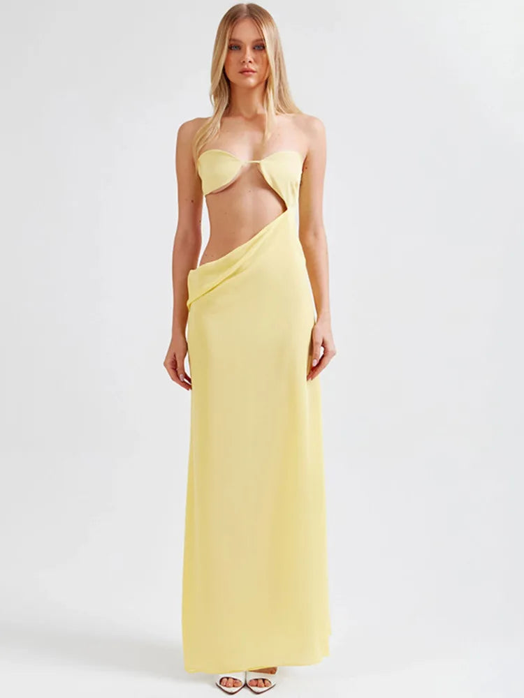 שמלת מקסי חיתוכים- לייטן