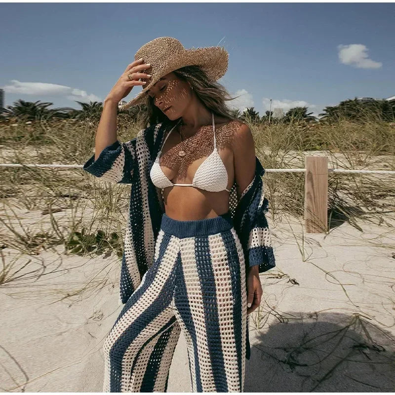 חליפת חוף סרוגהפסים- מיקונוס