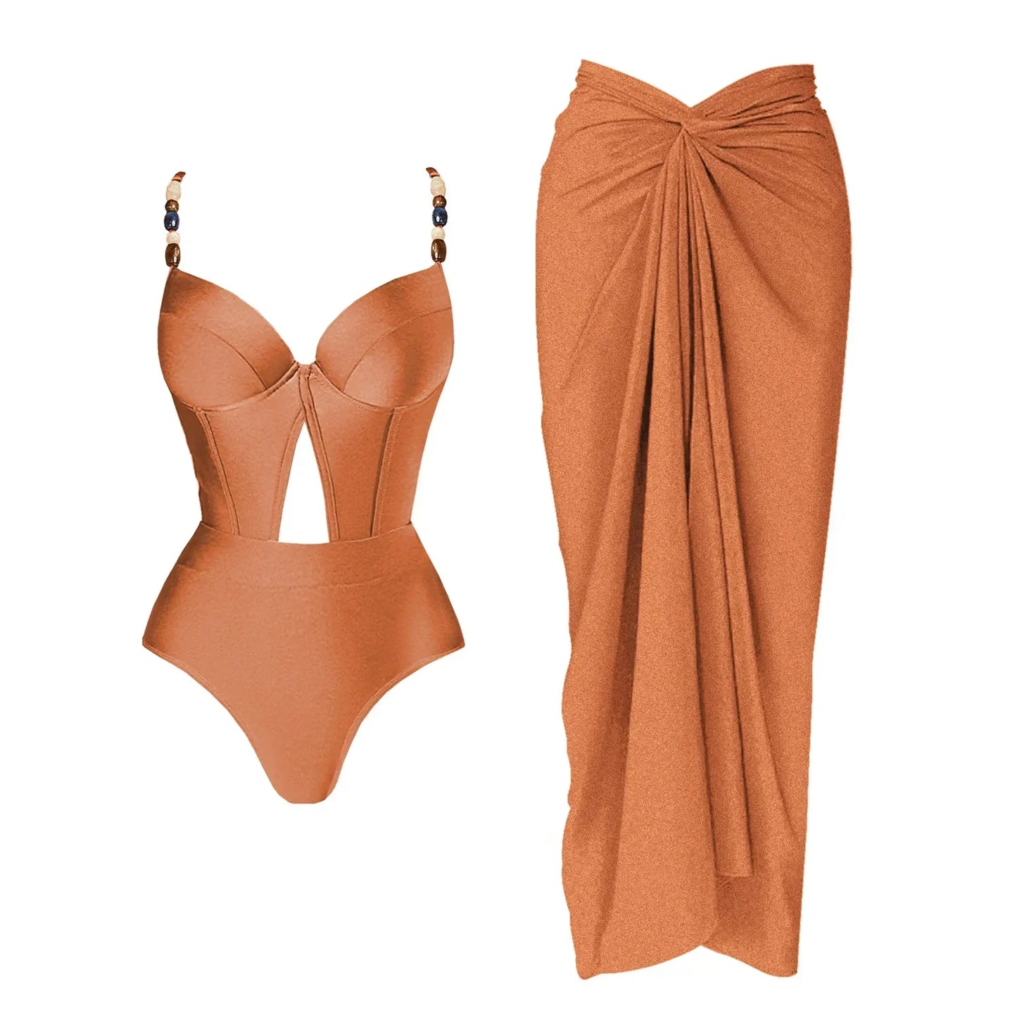 בגד ים שלם וחצאית תואמת- נטע